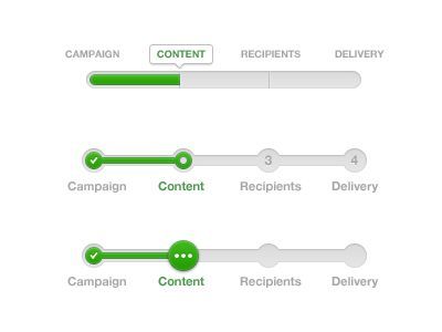 progress using colour and contrast showing the user how much they form progress bar