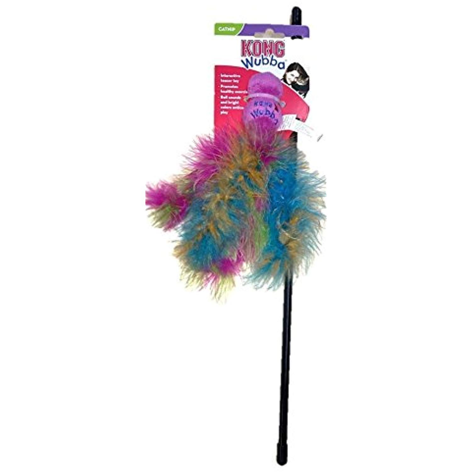 Kong Wubba Boa Enticing Feather Chase Hunt Rattle Crinkle Sound Teaser