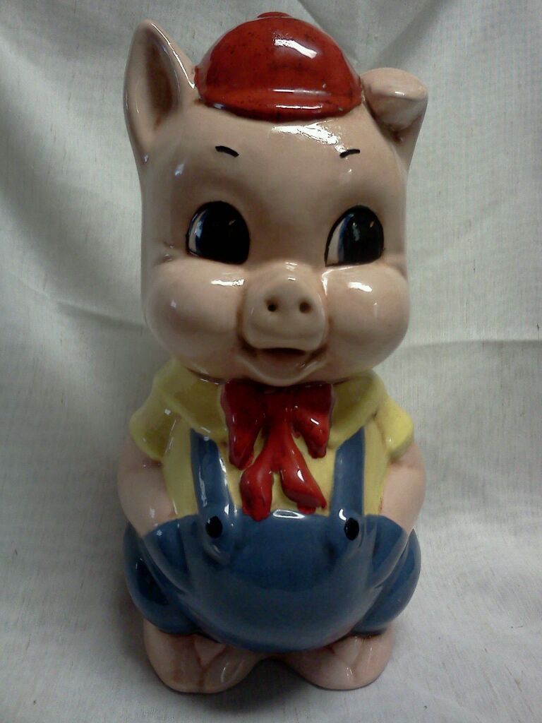 Vintage American Bisque Porky Pig Salt And Pepper Range Shakers American Vintage Salt And Pepper Vintage