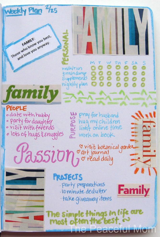 My Weekly (family focus) Plan 2-25-2013--The Peaceful Mom Bullet Journal Font, Journal Fonts, Art Journaling, Organizing Office Ideas, Cleaning Organizing, Organization, B Plan, How To Plan, Praying For Husband