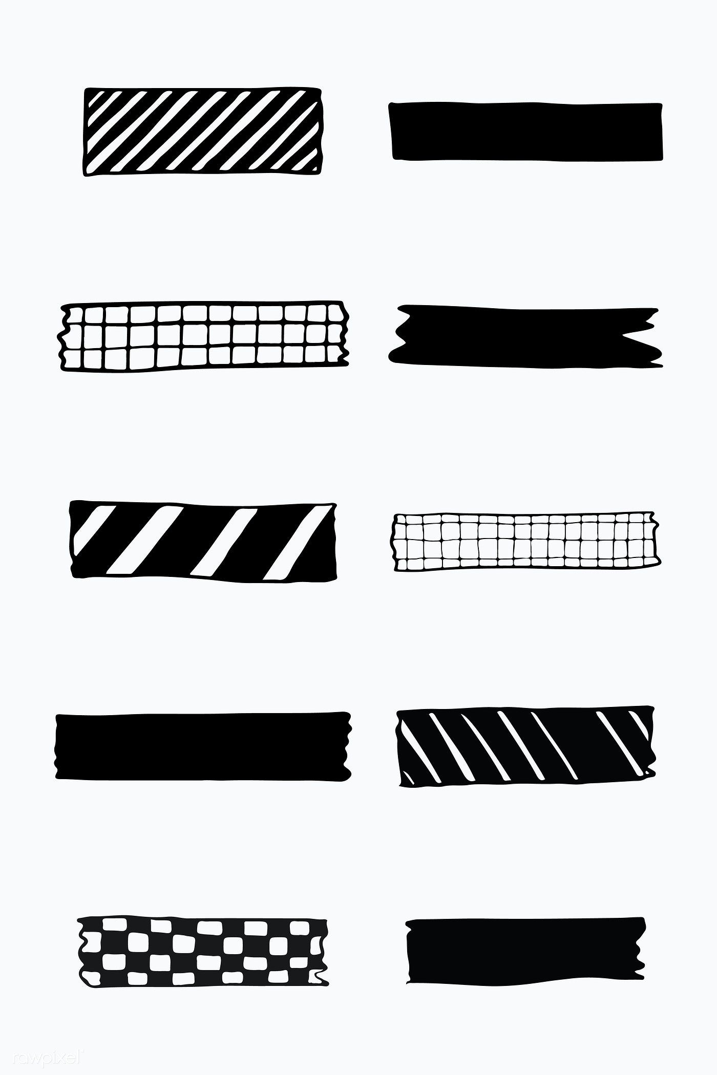 Collection of washi tape vectors | premium image by rawpixel.com / sasi Bullet Journal Banner, Bullet Journal Writing, Bullet Journal Ideas Pages, Bullet Journal Inspiration, Wrinkled Paper Background, Paper Background Texture, Motif Art Deco, Doodle Notes, Journal Doodles