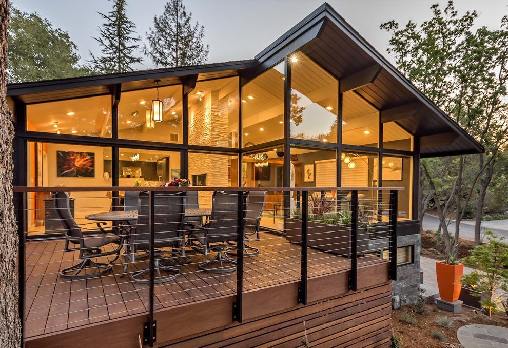 fancy fence balcony contemporary with cable railing | Balcony railing