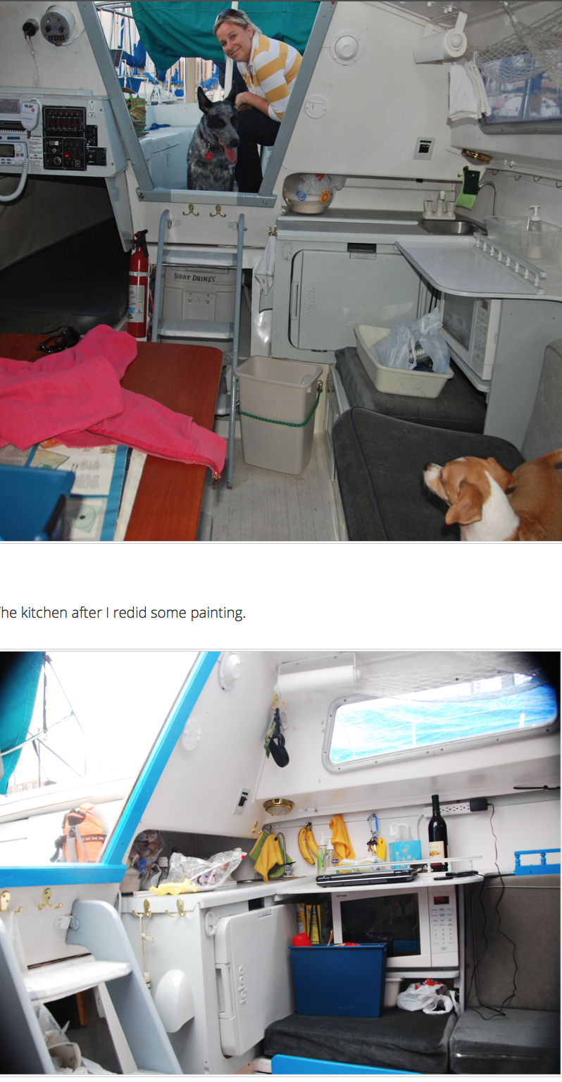 Before and after painting the interior of the boat ... Before and after painting the interior of the boat ...