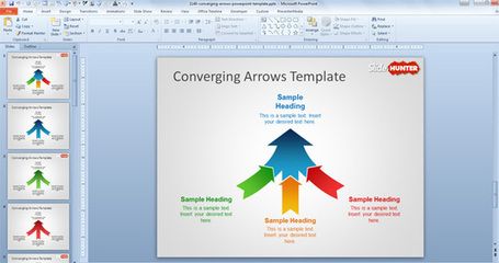 free converging arrows powerpoint template free powerpoint
