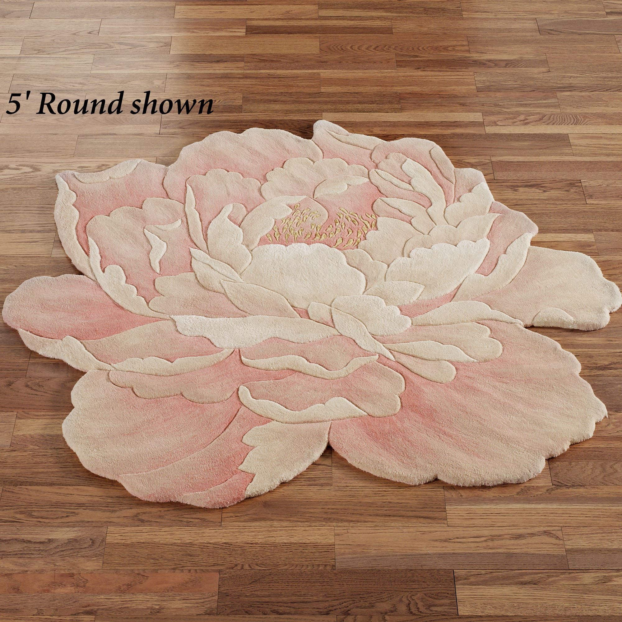 Juliette Round Peony Flower Shaped Rugs Flower rug, Floral rug