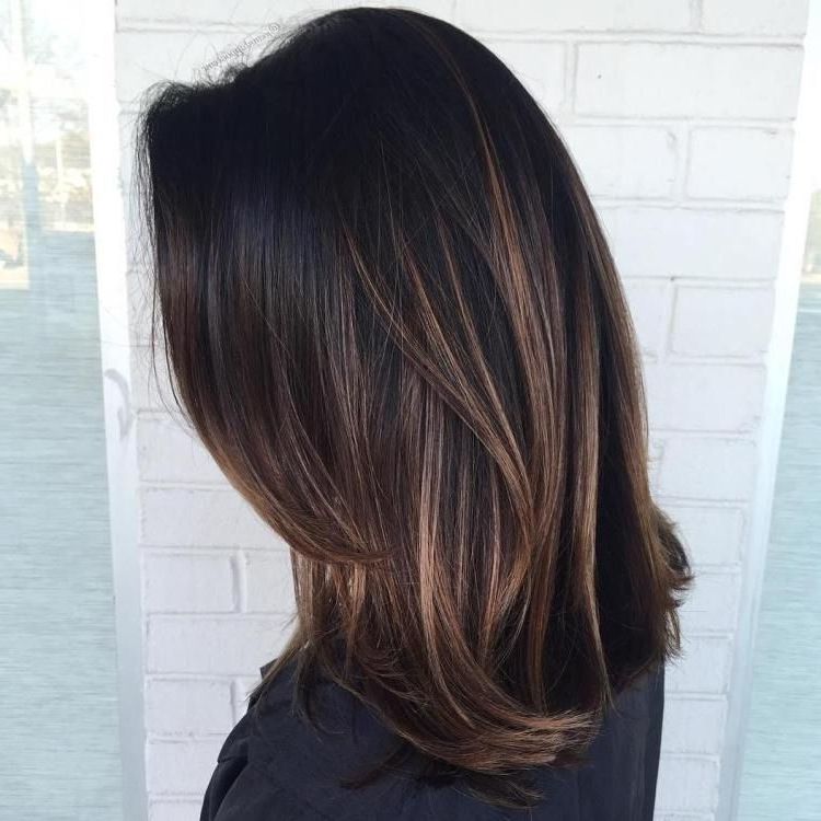 Hair Painting Balayage To Create Soft Subtle Sunkissed Color On My Client Cabelo Cabelo Preto Cabelo Preto Com Luzes
