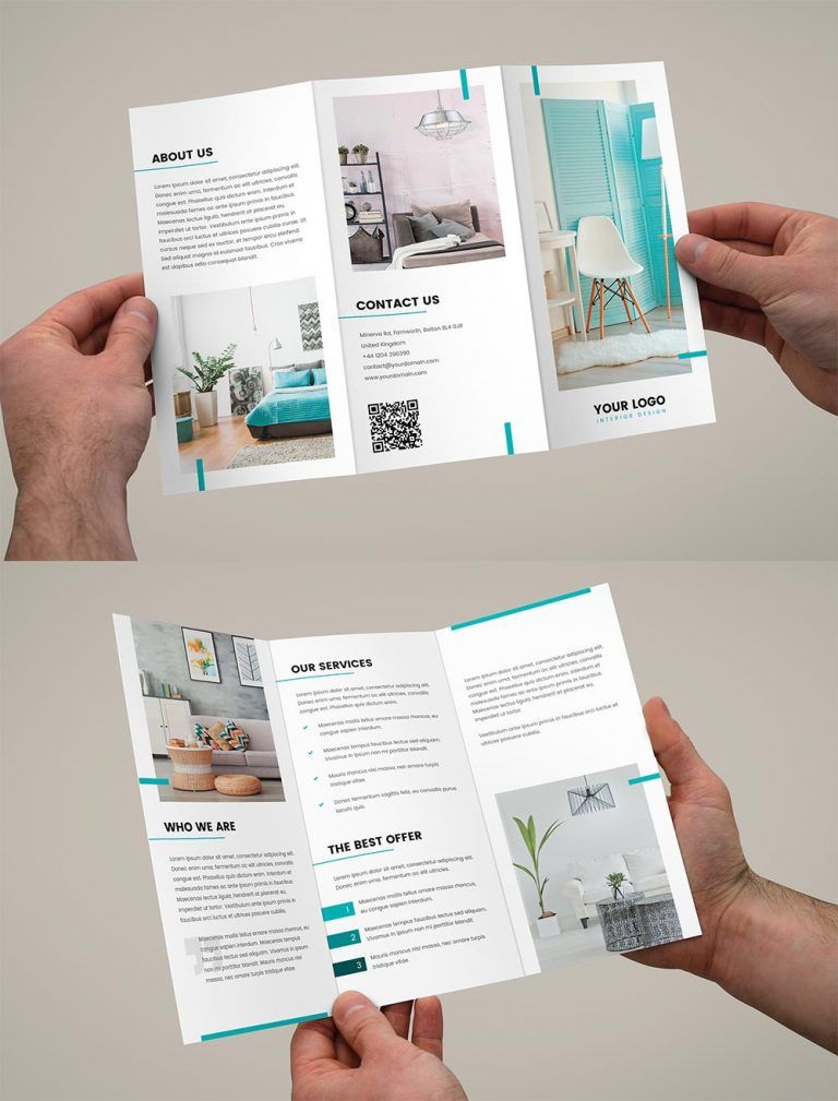 20 Modern Brochure Design Ideas & Template Examples for Your 2019 Projects Unique Brochure Design, Unique Brochures, Company Brochure Design, Corporate Brochure Design, Graphic Design Brochure, Creative Brochure, Graphic Design Posters, Flyer Design, Brochure Examples