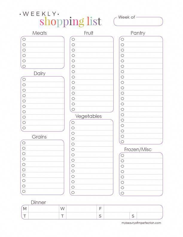 weekly meal planner with grocery list on a budget weekly meal planner with grocery list on a budget