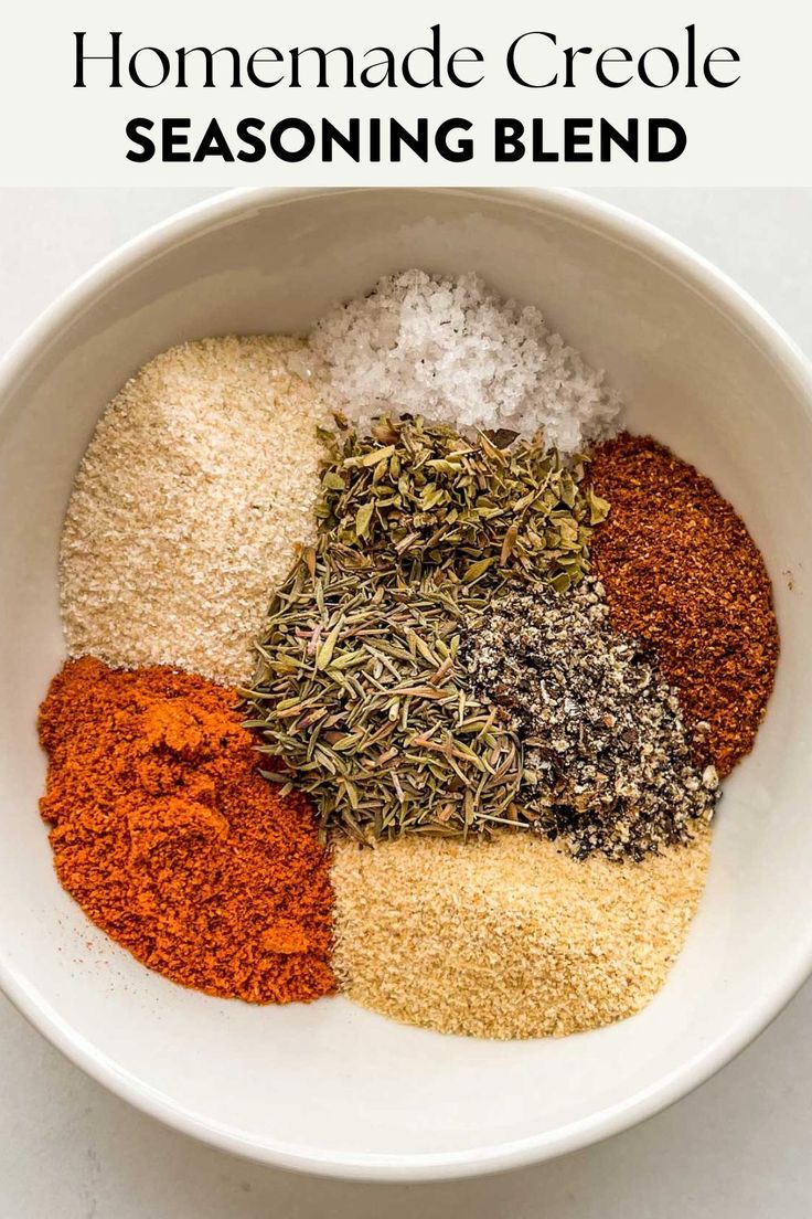 Creole seasoning spices in a small white bowl. Spice Blends, Spice Mixes, Paleo Gluten Free, Vegan Vegetarian, Spice Cabinet, Creole Seasoning, Spice Mixture, Seasoning Recipes, Seasonings
