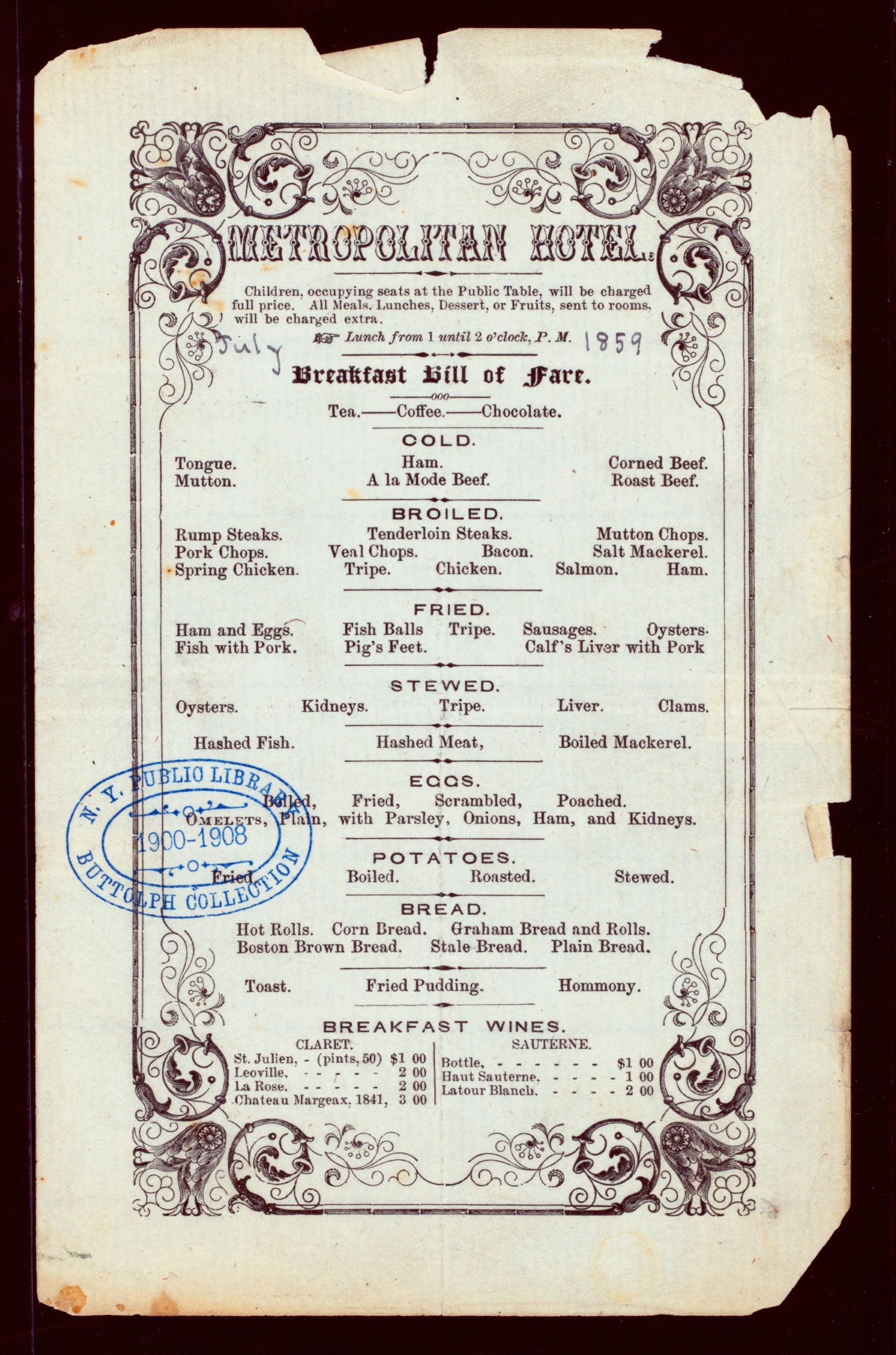 10 awesome vintage menus from the New York Public Library's Digital Collection