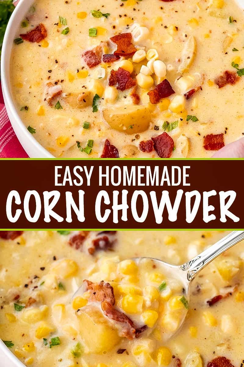 HEARTY HOMEMADE CORN CHOWDER #soupandsalad