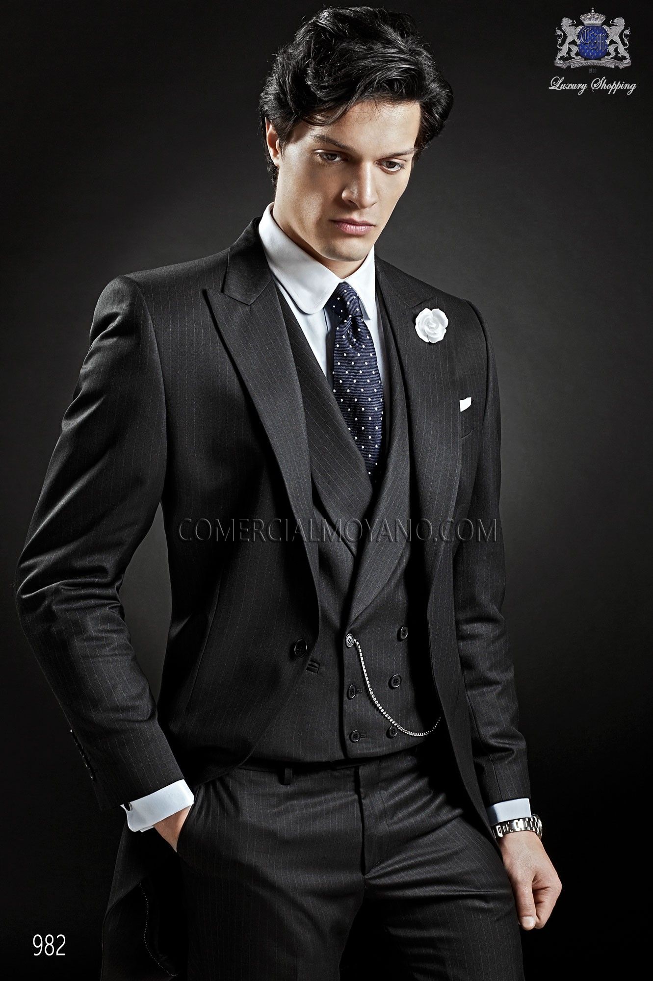 Italian Black Wedding Morning Suit In 2018 Three Piece Suits Italian Bespoke Wedding Morning Suit In New Performance Black Pinstripe Style 982 Ottavio Nuccio Gala 2017 Gentleman Collection