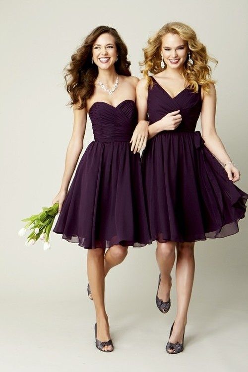 35 Dark Purple Wedding Color Ideas For Fall Winter Weddings Our Lovely Bridesmaids Dresses I Love This Color Purple For A Fall Wedding Ideas
