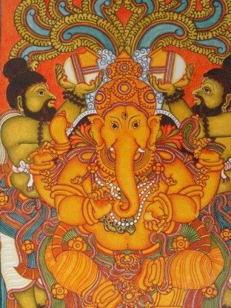 Code No Dgv082 Sasi Edavarad Dolna Collection Abhisheka Ganapathi Acrylic On Canvas 24 In X 18 In Rs 8 000 Mural Art Ganesh Art Mural Painting