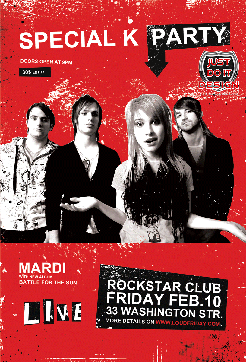 this flyer was designed to promote an indie rock alternative blues club flyer