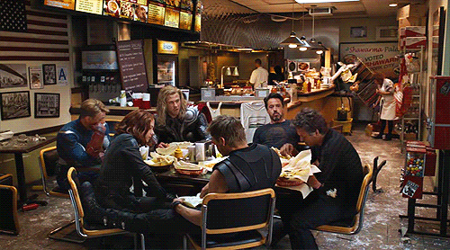 Image result for avengers 2012 shawarma gif