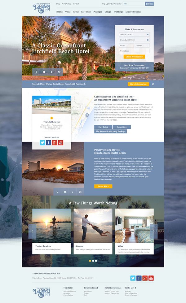 Flow Template Hotel Homepage Interactive Design Webpage