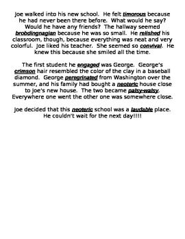 Context Clues Story Worksheets Context Clues Story Context Clues Student Encouragement Context