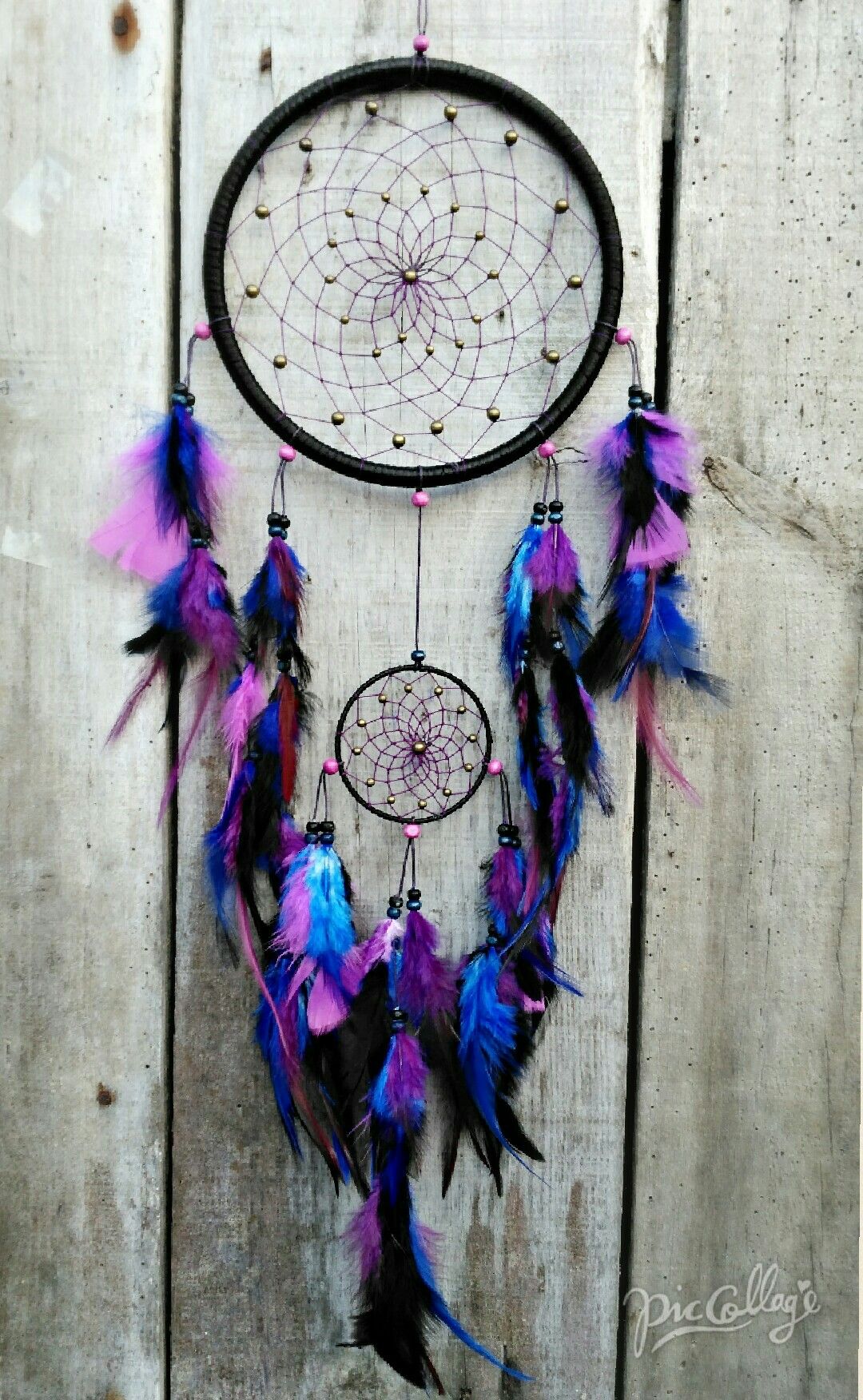 Hand Made Purple Dream Catcher 40cm x 12cm