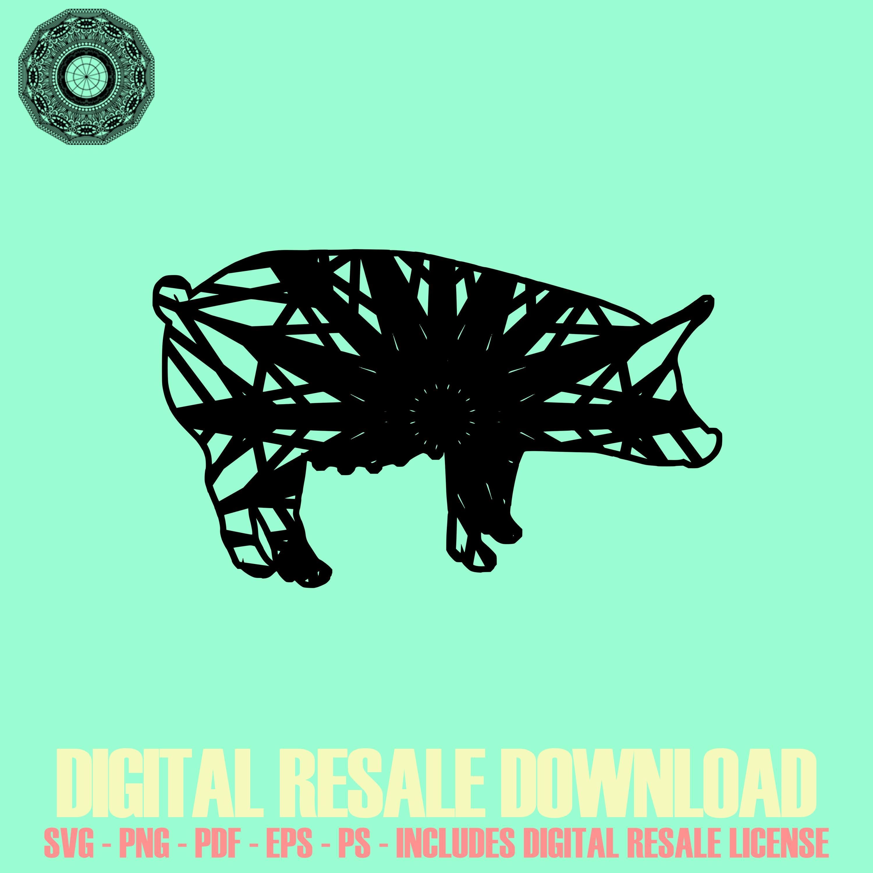 Download Pig Mandala SVG November Collection Digital Download Image With Resale License | Mandala svg ...