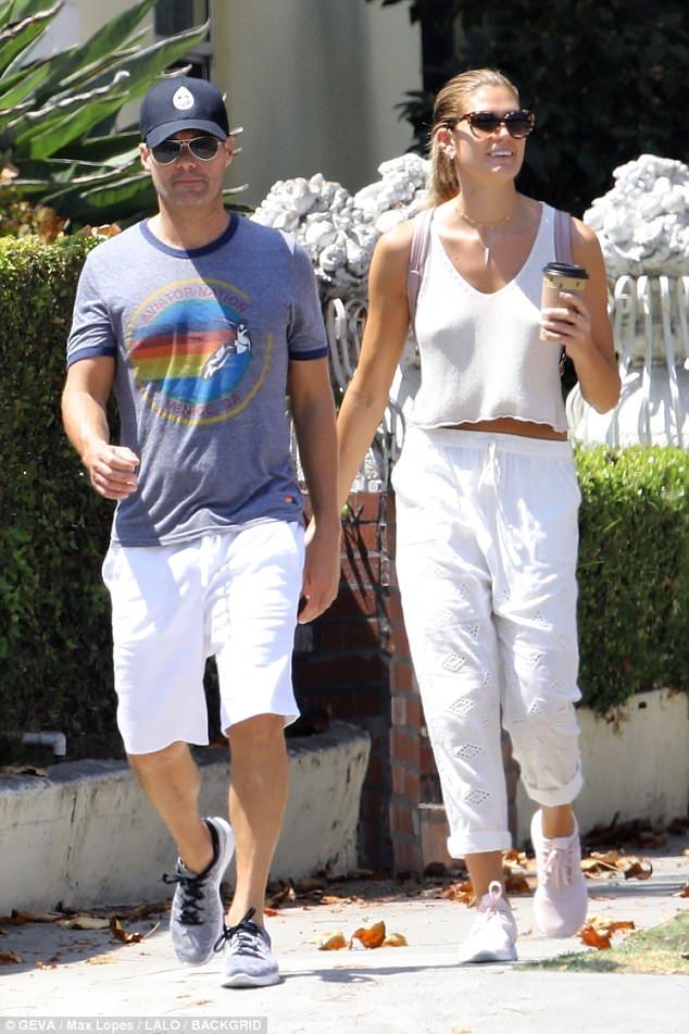 Ryan Seacrest and girlfriend Shayna Taylor display major PDA on a walk