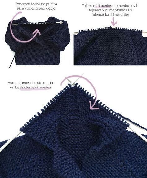 Aprende a tejer un precioso abrigo de punto para bebé con este tutorial paso a paso repleto de fotos con patrón gratis incluido ¡entra y comienza a tejer! Baby Sweater Knitting Pattern, Sweater Knitting Patterns, Crochet Sweater, Knitting Stitches, Knit Crochet, Diy Crafts Knitting, Knitting For Kids, Free Knitting, Knitting Projects