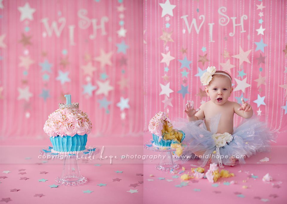The Stars Garland In The Background Baby Cake Smash 1st
