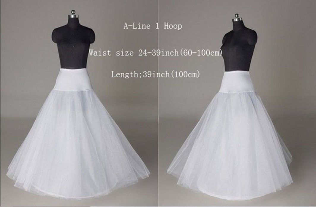 White A Line 1 Hoop Wedding Dress Bridal Promo Crinoline Petticoat Skirt Slips