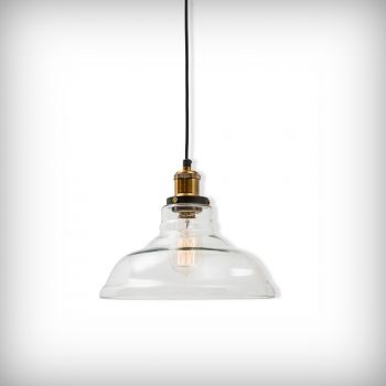 Factory Glass Bowl Pendant Light Antique Gold Clear Lampes D époque Decoration Escalier Luminaire Industriel - Glass Bowl Pendant Light