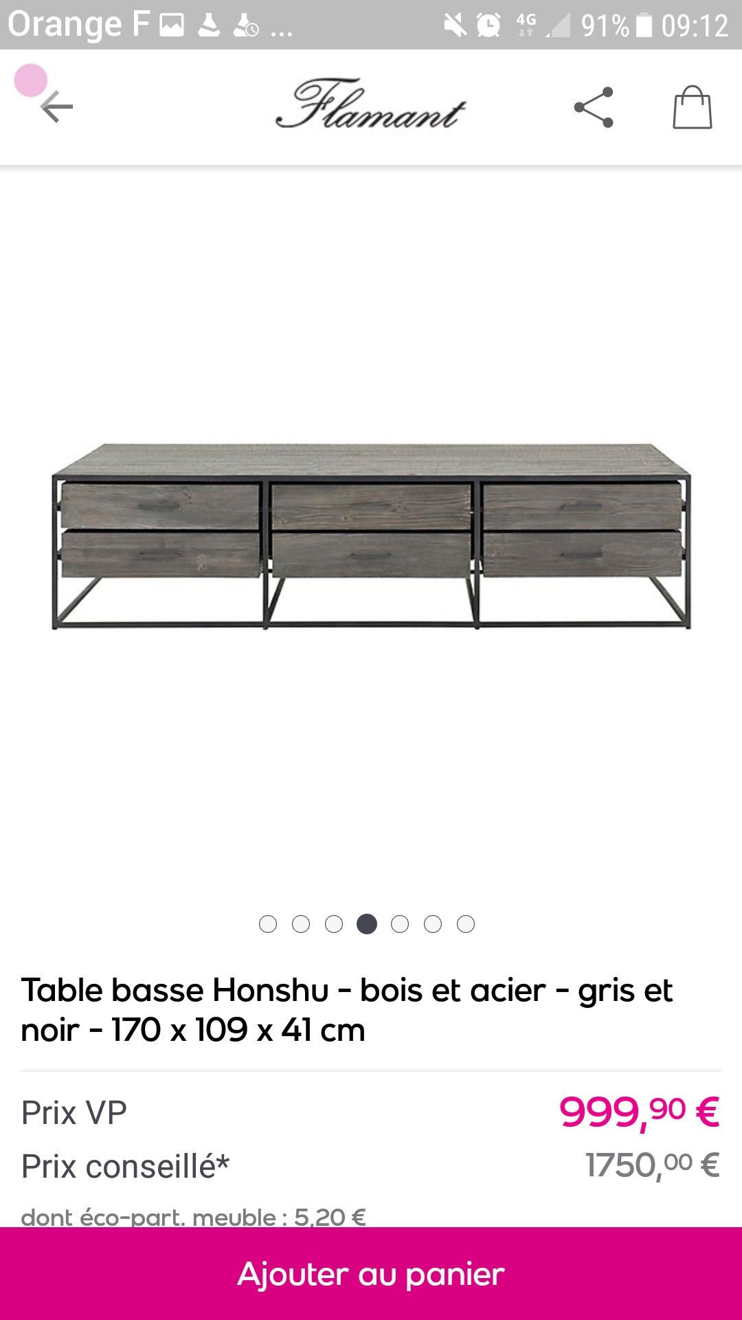 Table Basse Flamant Vente
