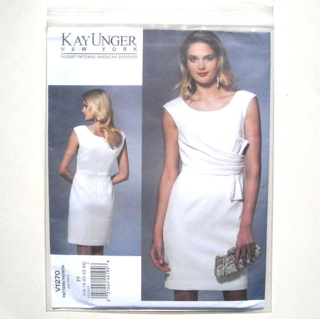Vogue Designer Pattern V1270 Kay Unger Size 16 24 Misses Evening