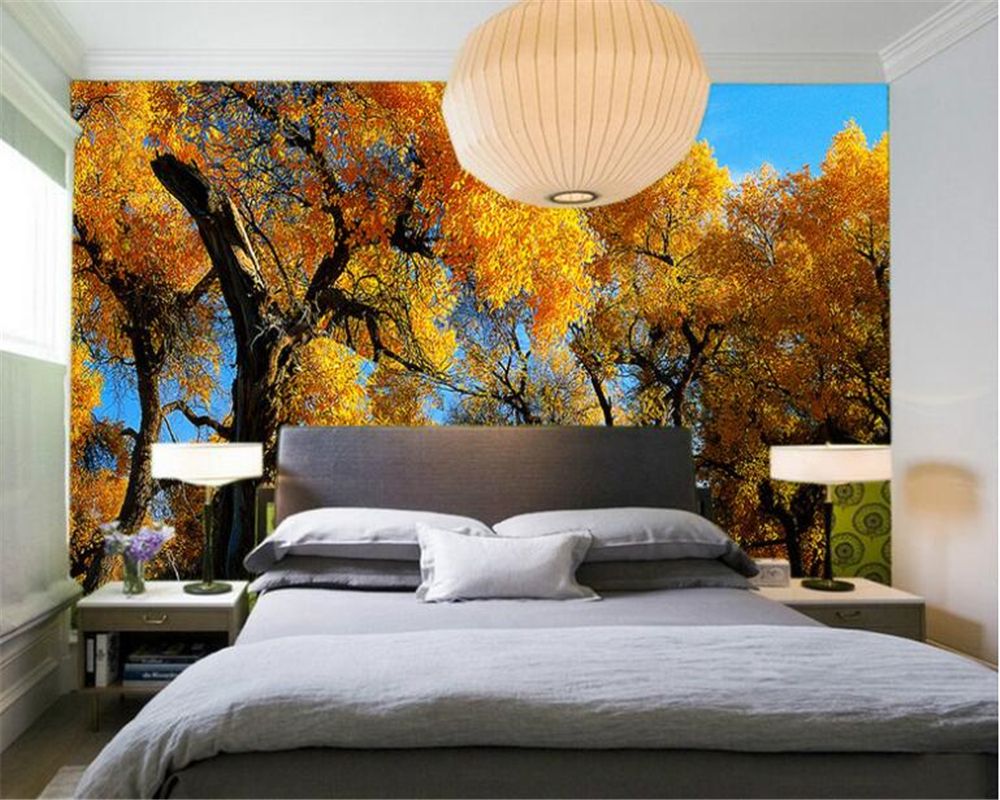 Beibehang Kashgar Populus Paisagem Personalizado Papel De Parede 3d -> Sala De Estar Com Papel De Parede Beibehang Kashgar Populus Paisagem Personalizado Papel De Parede 3d -> Sala De Estar Com Papel De Parede