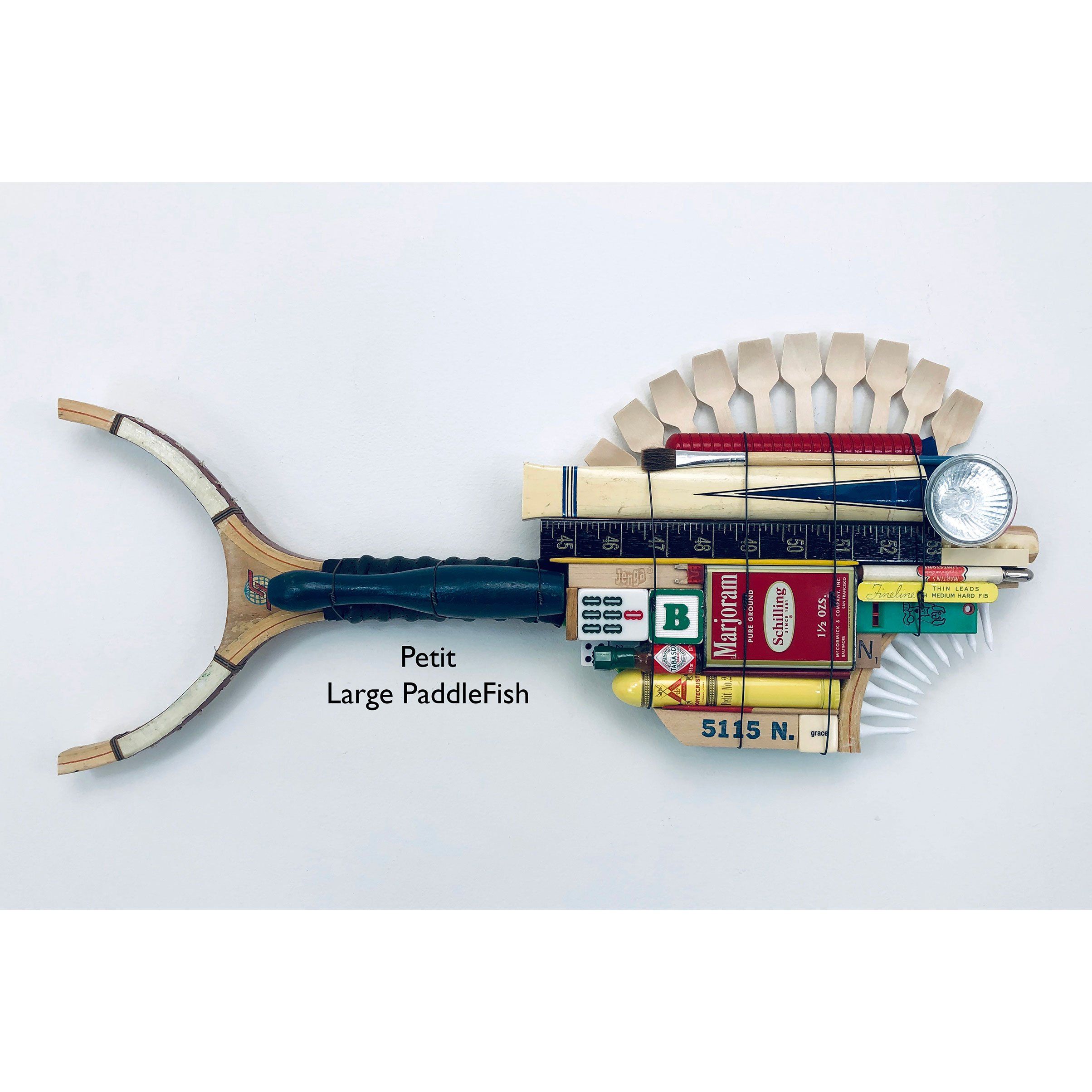 Petit Large Pickle Ball Racket PaddleFish with Wood Scoops Fin Fish Wall Art Sculpture by Stephen Running Dog Studios Fish Wall Art, Fish Art, Art Sculptures, Wood Sculpture, Junk Art, Find Objects, Dog Runs, Contemporary Crafts, Wooden Art