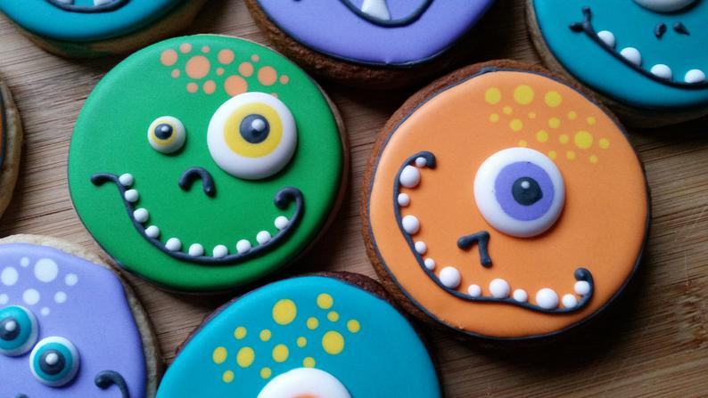 One dozen monster cookies | 3 inches | Halloween cookies | Handmade and made to order | Decorated sugar cookies #halloweencookiesdecorated
