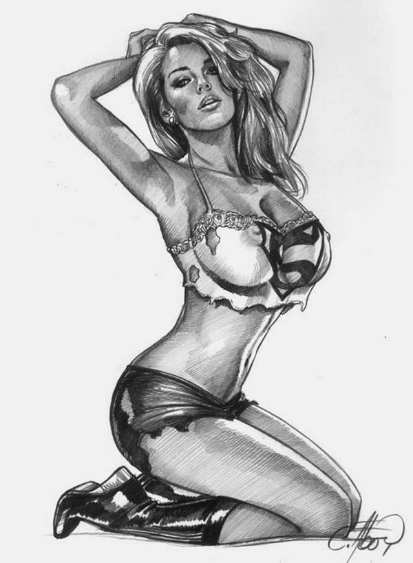 Congratulate, sexy pin up girl sketches Share sexy pin up girl sketches