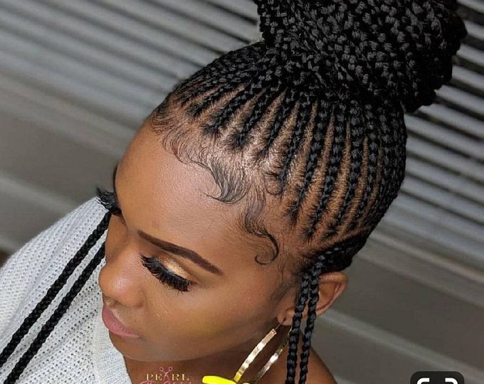 Etsy :: Your place to buy and sell all things handmade Braided Ponytail Hairstyles, African Braids Hairstyles, Baby Hairstyles, Braided Hairdo, Teenage Hairstyles, Hairstyles 2018, Modern Hairstyles, Evening Hairstyles, Protective Hairstyle