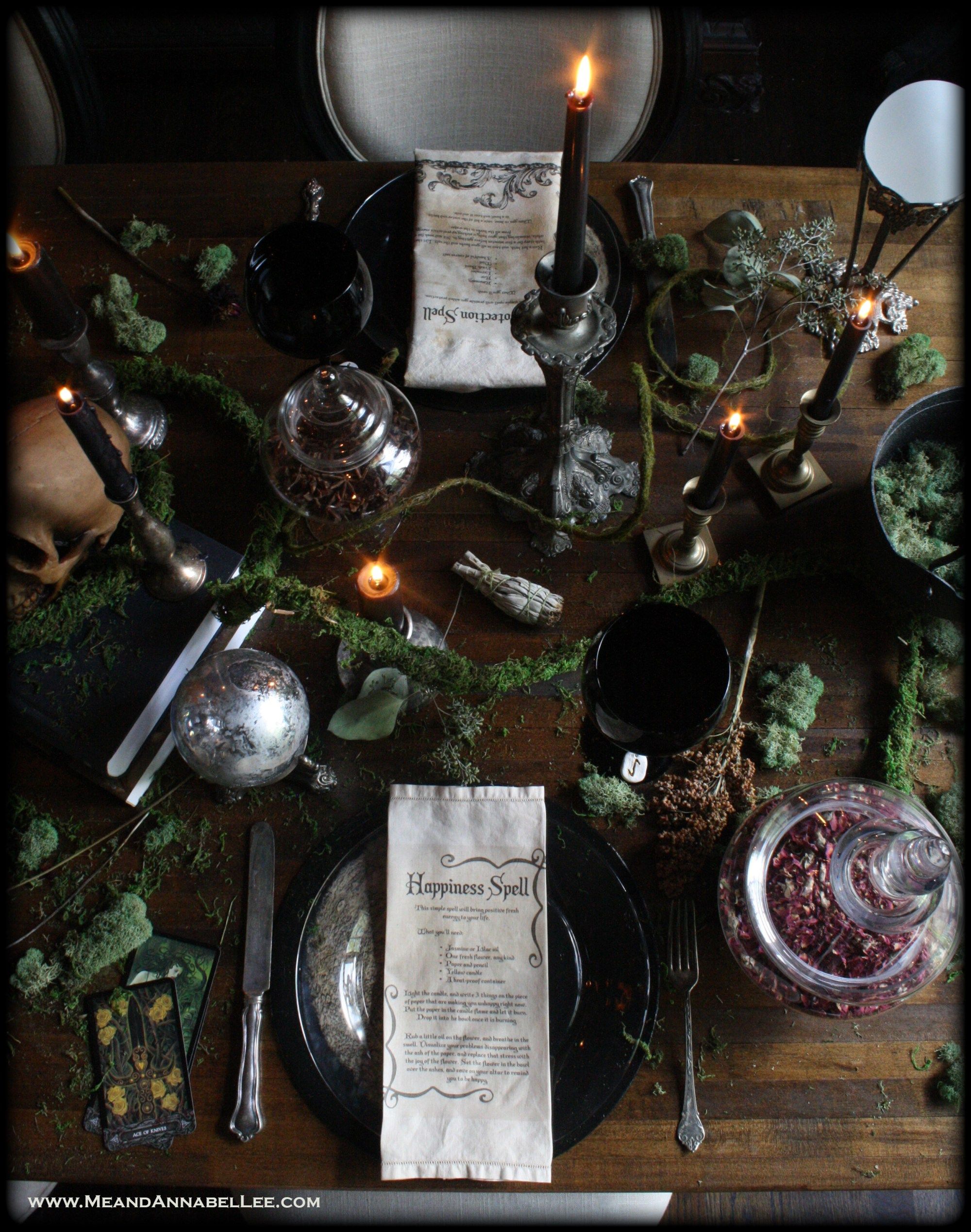 Gothic Halloween Pagan Party Table Confetti Printed Card