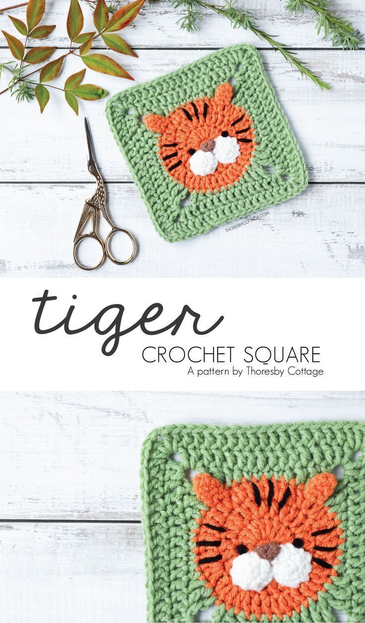 Crochet tiger square pattern | Animal square - Thoresby Cottage - Lively Blog