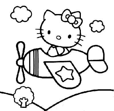 Hello Kitty Playing In A Small Plane Coloring Pages Hello Kitty Coloring Hello Kitty Colouring Pages Kitty Coloring