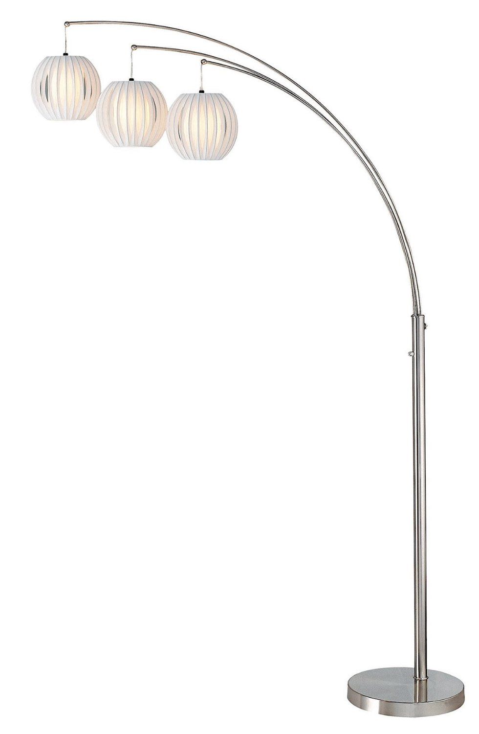 Lite Source Ls 8871ps Wht Deion 3 Arch Lamp Polished Steel Lite Source Ls 8871ps Wht Deion 3 Arch Lamp Polished Steel With White Shade Floor Lamps