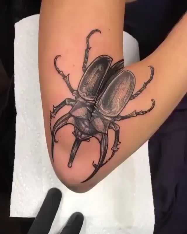 This elbow beatle tattoo This elbow beatle tattoo