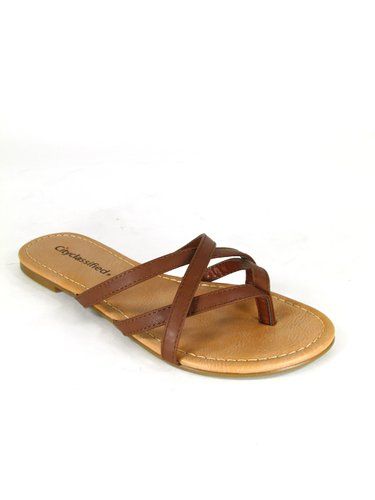 Amazon.com: City Classified Dax-s Strappy Slip On Flat Sandal: Shoes