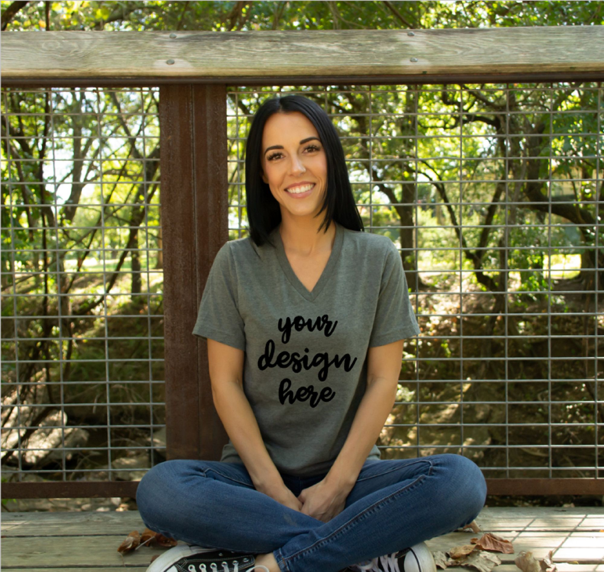 Download Bella Canvas 3001 Deep Heather Shirt Mockup | Grey Shirt ...