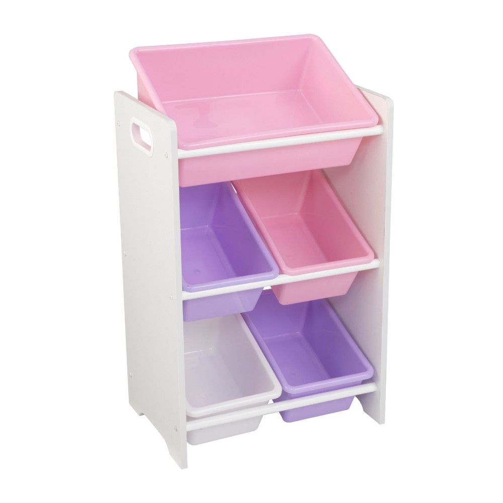 5 Bin Storage Unit - Pastel & White - Kidkraft 15473 in 2020 | Storage bins, Toy storage units