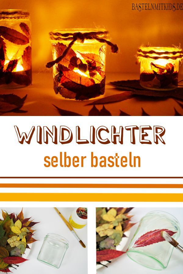Ein herbstliches Windlicht basteln - Basteln mit Kindern