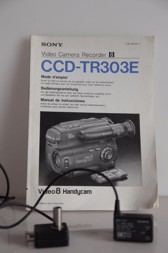 Vintage 1990s Sony Video 8 Handycam Ccd Tr303e Manual Cable To Tv Sony Video Video Home Ccd