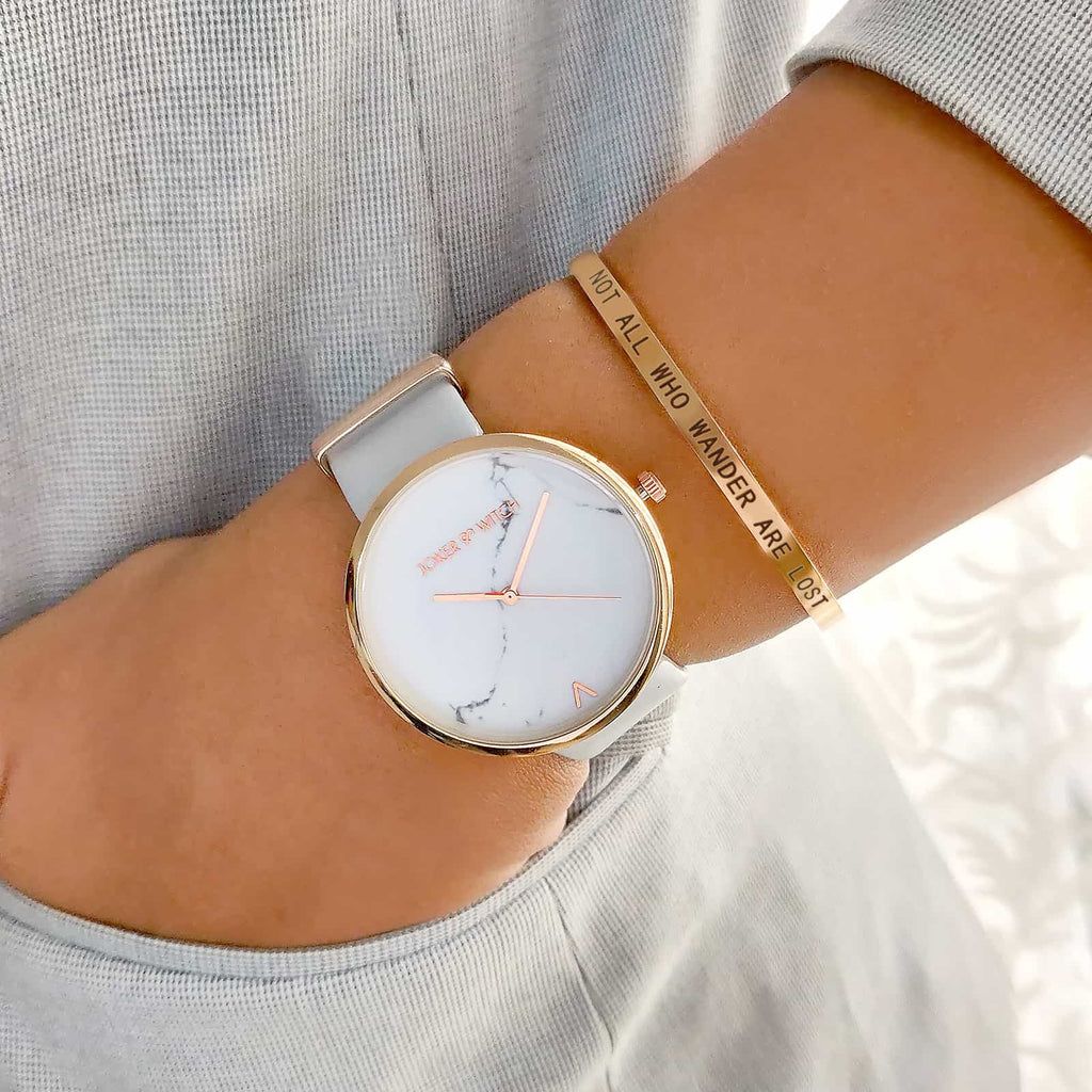 Elise Grey Marble Watch Bracelet Stack Gray Bracelet, Bracelet Stack, Bracelets, Marble Watch, Mantra Bands, Everyday Watch, Couple Watch, Perfect Wardrobe, Rose Gold Watch