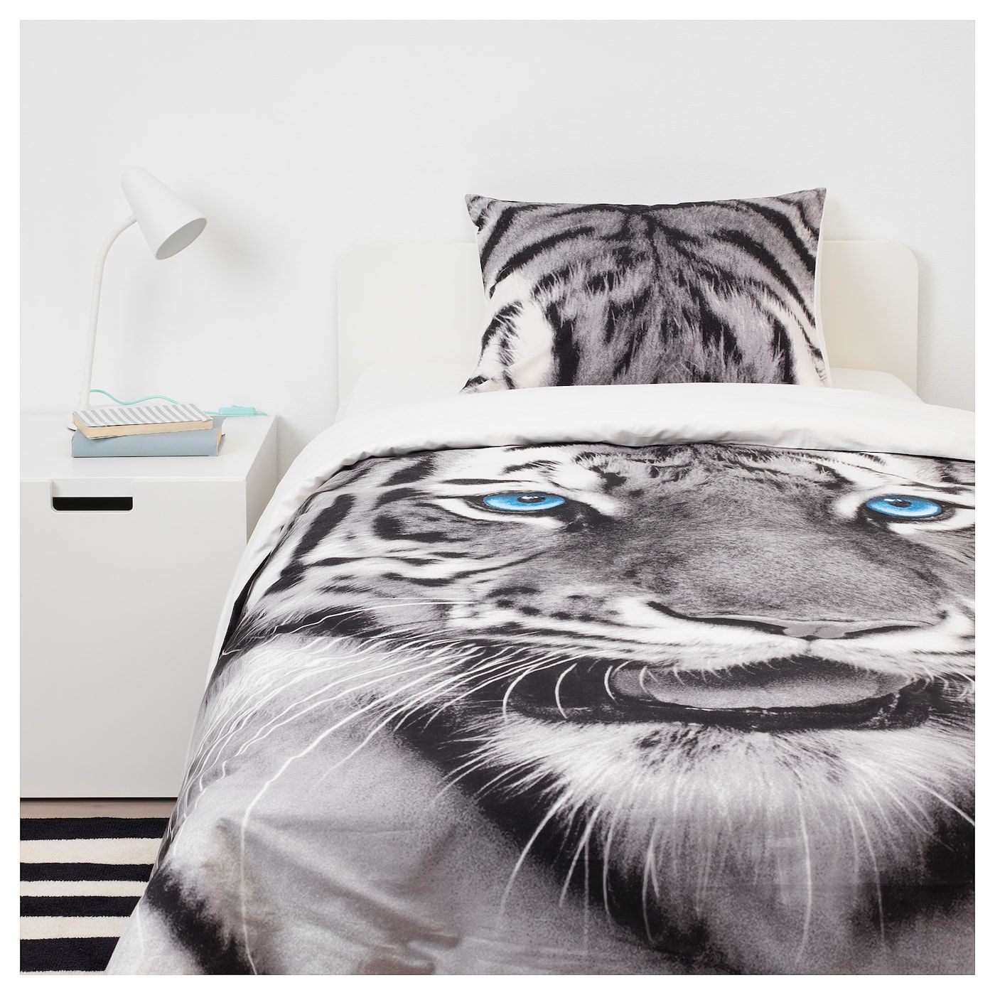 URSKOG Duvet cover and pillowcase(s IKEA URSKOG Tiger, Blue Duvet cover and