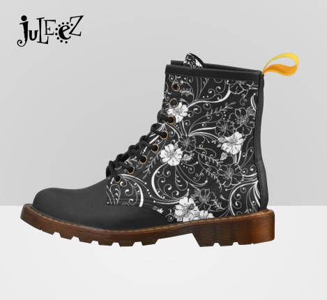 Now trending black and white flower print boots fashion boots dr marten Now trending black and white flower print boots fashion boots dr marten
