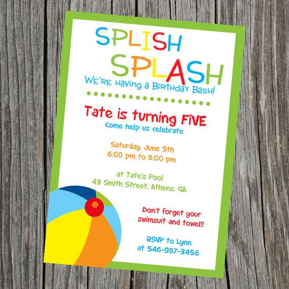Pool Party Invitation - Pool Party - Swimming Party Invite - Water - birthday invitation pool party Pool Party Invitation - Pool Party - Swimming Party Invite - Water - birthday invitation pool party